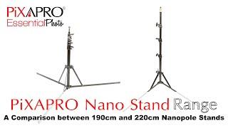 Pixapro 190cm and 220cm Foldable Nano Stand Comparison