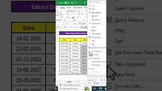 Interview Question #70 - How to extract Day, Month and Year from a Date in Excel