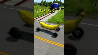 Funny Cars vs Train  in BeamNG Drive #shorts #beamngshorts