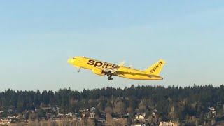 Spirit A320neo Takeoff PDX