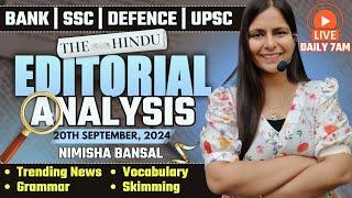 Editorial Analysis | 20th September, 2024 | Vocab, Grammar, Reading, Skimming | Nimisha Bansal