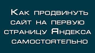 Как продвинуть сайт на первую страницу Яндекса самостоятельно