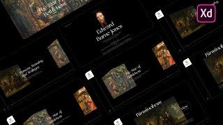 Art gallery website landing page UIUX Interaction using Adobexd