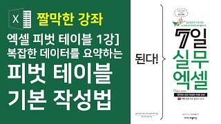 엑셀] 피벗 테이블 기본 작성법