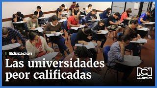 Universidades peor ranqueadas en Colombia