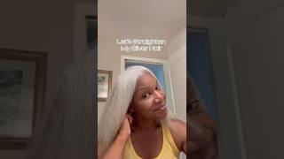 Let’s straighten my #silverhair #grayhair #hairtutorial #naturalhair #silversisters #over50beauty