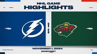 NHL Highlights | Lightning vs. Wild - November 1, 2024