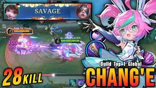 28 Kills + SAVAGE!! Finally Chang'e The ASPIRANTS Skin is Back!! - Build Top 1 Global Chang'e ~ MLBB