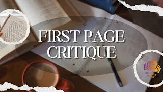 Live First Page Critiques