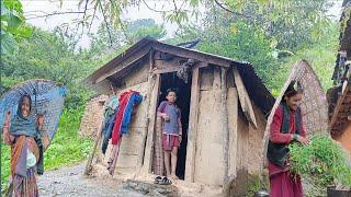 Best Life in A Himalayan Village During The Rainy Day | Hard Work | Very Peaceful & Relaxing Nepal