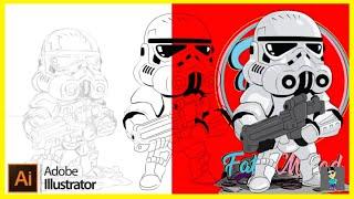 Adobe Illustrator Tutorial: Create a Vector Star Wars from Sketch (HD)