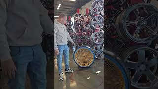 24" All Gold Dayton Wire Wheels instock #daytonwirewheels #wheels #donk