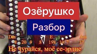 Учим песню Озёрушко на гармони || Разбор на гармони || Соль мажор