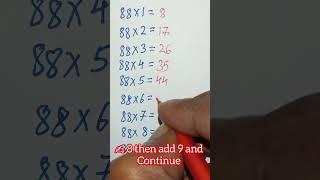 88 table  |88 multiplication tricks| 88 multiplication tips#maths#table#shorts#ytshorts