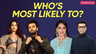 Maniesh Paul plays SUPER FUN Game Who’s Most Likely To? | Karan Johar | Madhuri Dixit | Nora Fatehi