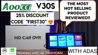 Aoocci V30S Wireless Carplay Screen For Car For Rs.12500/- with ADAS , 4K DASHCAM and much more...