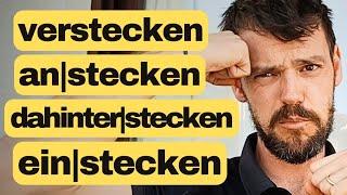 4 (trennbare) Verben mit 'stecken' | verstecken, anstecken, dahinterstecken, einstecken