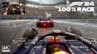 Sergio Pérez's Red Bull Racing RB20 - F1 24 100% Race Mexico GP | Steering Wheel Gameplay