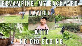 Revamping My Backyard Layout With NO DIG Edging|Summer Landscaping