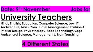 Jobs for University/College Teachers - 4 Different States.