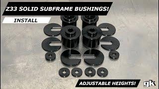 Gktech Z33 350z V35 G35 Solid Rear  Subframe Bushings - Install