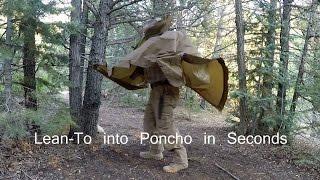 Lean To Tarp Shelter to Poncho in Seconds