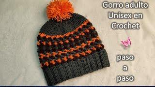 GORRO ADULTO UNIXES en crochet PASO A PASO