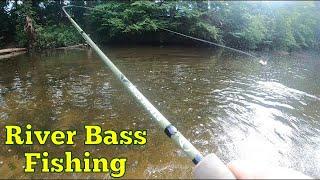 Bass fishing and wading a tiny river