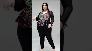 Plus Size Long Sheer Top Fashion