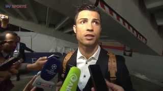 Andy Burton attempts to interview Cristiano Ronaldo three times