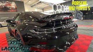 Porsche 992 Turbo S XPEL Lackschutz custommade Komplettfolierung inkl. Schutzfolie im Innenraum