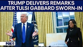 Trump gives remarks after Tulsi Gabbard is confirmed as Director of National Intelligence