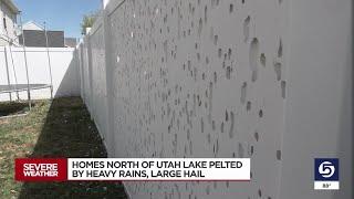 Residents north of Utah Lake assess large hail damage after record-breaking storm