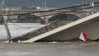 Dresden - Situation an der Carolabrücke am 25.09.2024 - (Zug C Vorbereitungen zum Abriss I)