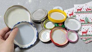 VERY Beautiful ! Christmas decoration idea with Jar lids - Genius recycling crafts - DIY hacks