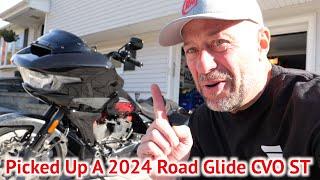 Picking up a Harley Davidson Road Glide CVO ST