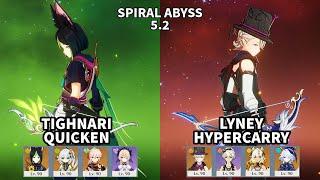 C1 Tighnari Quicken and C0 Lyney Hypercarry | Genshin Impact Spiral Abyss 5.2