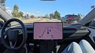 Tesla FSD 13.2.8 on the Highway