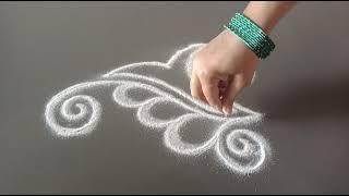 daily use rangoli || rangoli || rangoli design || rangoli kolam || muggulu || freehand rangoli