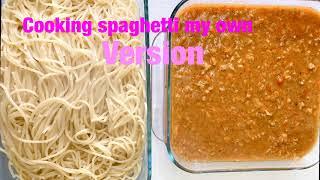 HOW TO COOK SPAGHETTI | MY OWN VERSION OF COOKING SPAGHETTI |Meng an