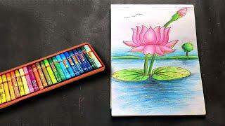 How to draw beautiful lotus flower with pencil " Muskan drawing and art, #droingvideo #flowerarts