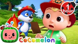 Flames, Fun, and Firefighter Hats! | JJ's Animal Time | Cocomelon Songs | Moonbug Kids - Fun Zone