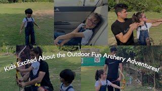 kids excited about the outdoor fun archery adventure 