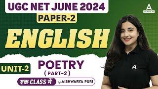 UGC NET English Literature Unit 2 | Poetry ( Part-2 ) by Aishwarya Puri Maam