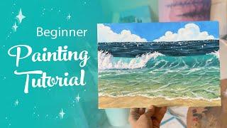 Acrylic Painting Tutorial - How To Paint Waves (for beginners)