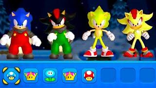 New Super Mario Bros U Deluxe (Sonic, Shadow) – 2 Players Co Op World 4