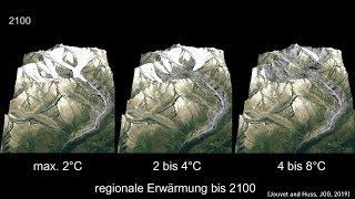 Entwicklung des Aletschgletschers bis 2100: Simulation für drei Klimaszenarien