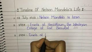 Timeline OF Nelson Mandela's Life | Print Handwriting | Neat Handwriting Video | Nelson Mandela