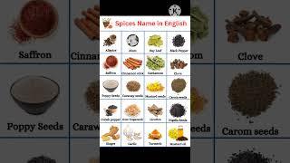 Indian spices-glossary of Indian spices name in english #shorts