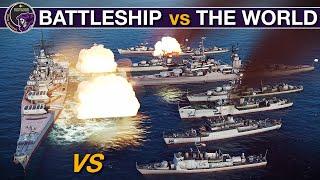 Guns Battle: One Iowa Battleship vs Eight Various Warships | Sea Power